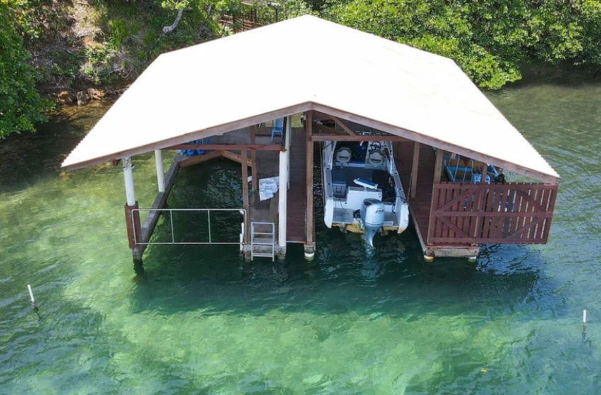 beach home in bocas del toro house on isla solarte panama boat dock